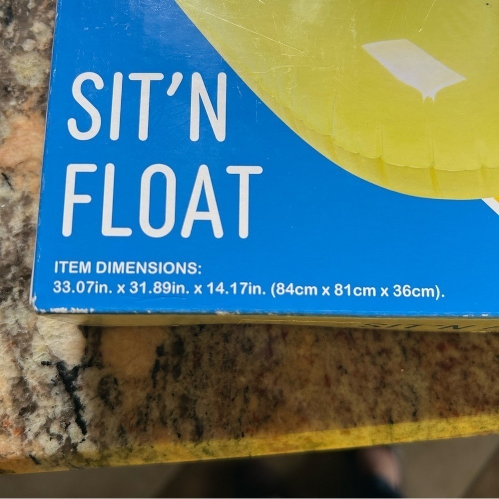New in Package Yellow Sit'n Float Pool Lounger - Picture 2 of 3